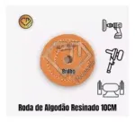 Roda Algodão Resinado Laranja 100mm - Brilho Espelhar Faca Inox Alumínio Cuba Ourives Fornitura - Imagem 2