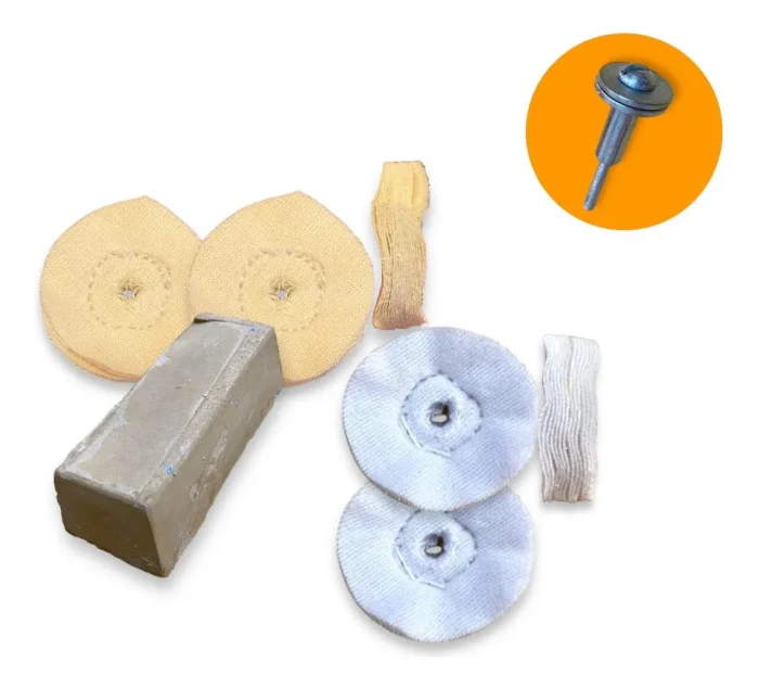 Kit 373 - 5cm Massa Bege Micro Retifica Polimento Lustro Dremel Jóias Latão - Imagem 1