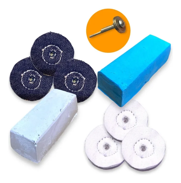 Kit 376 - 50MM Micro Retifica Polimento Brilho Restaurar Dremel Inox - Imagem 1