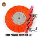 Disco Plissado Vermelho 30CM - Corte e Polimento em Metais Alumínio Inox Rodas Tanque - Imagem 2
