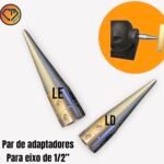 2 Pinos Moto Esmeril (Direito + Esquerdo) Ponta Cônica - Ourives Dental Alicate Cutelaria Ouro Joias