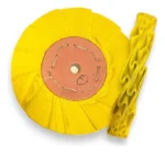 Disco Plissado Amarelo 15CM - Alto Brilho Metais Aluminio Inox Faca Ferramentas Rodas