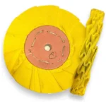 Disco Plissado Amarelo 15CM - Alto Brilho Metais Aluminio Inox Faca Ferramentas Rodas