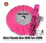 Disco Plissado Rosa 30CM - Corte e Polimento em Metais Alumínio Inox Rodas Tanque - Imagem 2