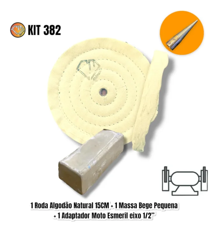 Kit 381 - 15cm Polimento Espelhamento Acrilico Plastico Madeira Lanterna Farol Fornitura - Imagem 2