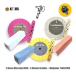 Kit 315 - Disco Plissado 20cm polimento Brilho Espelhamento Aluminio inos automotivo - Imagem 2