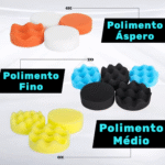 Kit - 11 Peças Espuma E Lã Para Polimento Automotivo 3 Polegadas Furadeira Parafusadeira - Imagem 4