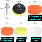 Kit - 11 Peças Espuma E Lã Para Polimento Automotivo 3 Polegadas Furadeira Parafusadeira - Imagem 3
