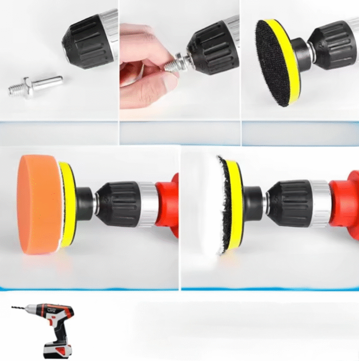 Kit - 11 Peças Espuma E Lã Para Polimento Automotivo 3 Polegadas Furadeira Parafusadeira - Imagem 2