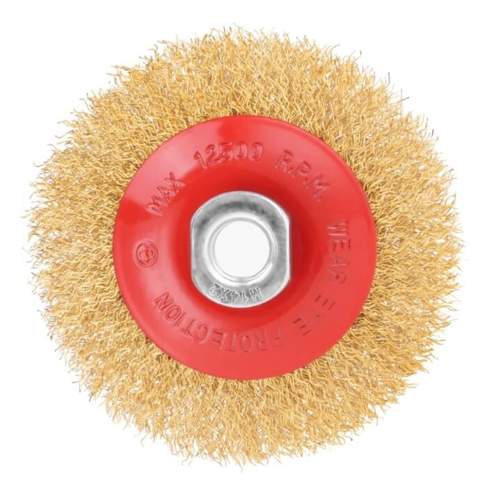 Escova Circular Ondulada Aço Carbono Latonado M14 100mm MTX - Imagem 3