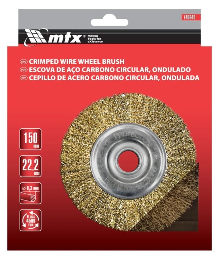 Escova Aço Carbono Circular Ondulado Furo 22,2mm 150mm - Imagem 4