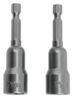 Bits Soquete Magnético Parafusadeira 1/4'' x 12mm 2 Peças