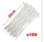 Kit 100 Uni Abraçadeiras Nylon 250x4,8mm Branco Enforca Gato - Imagem 3