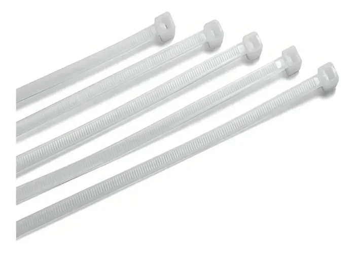Kit 100 Uni Abraçadeiras Nylon 250x4,8mm Branco Enforca Gato - Imagem 2