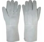 1 Par Luvas Couro Raspa Punho Longo 15cm C/ Reforço Epi