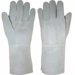 1 Par Luvas Couro Raspa Punho Longo 15cm C/ Reforço Epi