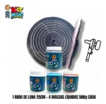Kit 388 Negão Plataforma - 5 Peças 25CM Riscos Polimento Aço Ferro Aluminio Masssas Liquidas - Imagem 3