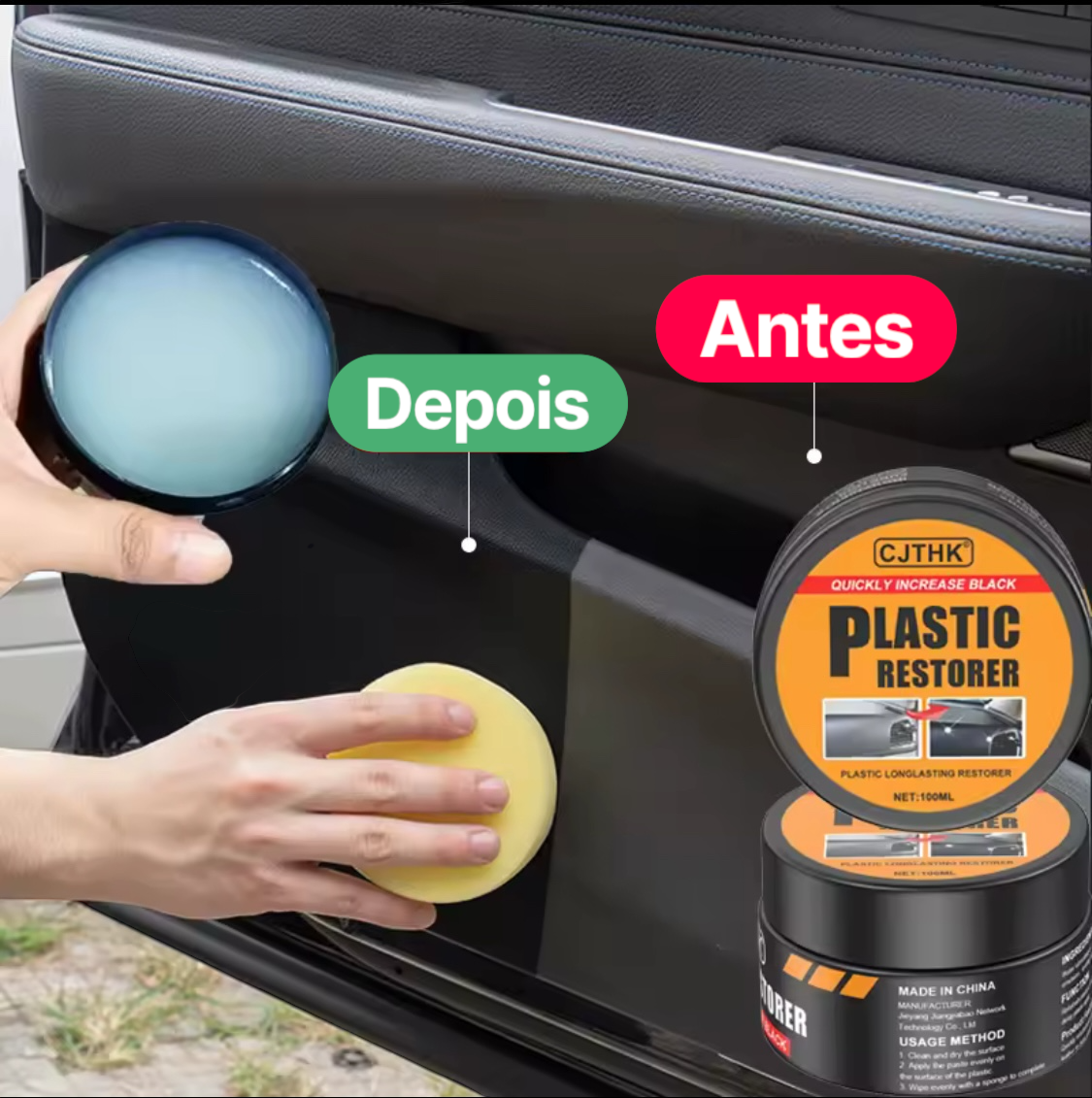 Restaurador Revitalizador Profissional Automotivo Reparo Polimento Plástico Couro Borracha Pneu 50g Não Sai Com Água Restaurador Revitalizador Profissional Automotivo Reparo Polimento Plástico Couro Borracha Pneu 50g Não Sai Com Água