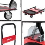 Carrinho de Carga Plataforma Dobrável 150kg Vermelho 730x475 - Imagem 4
