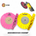 Kit 391 - Discos Plissado Rosa e Amarelo 30CM Polimento Brilho Aluminio Inox Rodas Tanque Peças De Metais - Imagem 2