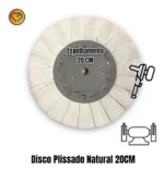 Disco Plissado Natural 20CM - Lustro Resina Acrílico Lanterna Viseira Farol Display - Imagem 2