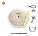 Roda/Polia Transisal Algodão 200MM - Tira Riscos Inox Abrasivo - Imagem 2