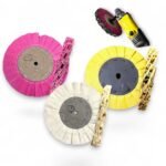 Kit 392 - 3 Peças Disco Plissado 25cm Polir Brilho Espelhar Aluminio Inox Tanque Aço Metais Rodas Armas Facas