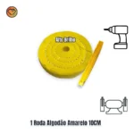 Roda Algodão Amarelo 10cm - Brilho Espelhamento Faca Inox Ferro Alumínio Cubas Ourives Fornitura - Imagem 2