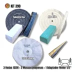 Kit 390 - 6Pç Polimento Lustro 15cm Cutelaria Aluminio Prata Inox Peças de Carros Armas - Imagem 2