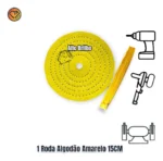 Roda Algodão Amarelo 15cm - Brilho Espelhamento Faca Inox Ferro Alumínio Cubas Ourives Fornitura - Imagem 2