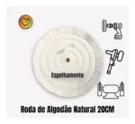 Roda Algodão 20cm - Espelhamento de Metais Aluminio Inox / Polimento Acrilico Lanterna Farol Fornitura - Imagem 2