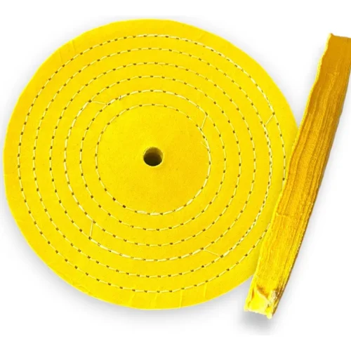 Roda Algodão Amarelo 15cm - Brilho Espelhamento Faca Inox Ferro Alumínio Cubas Ourives Fornitura