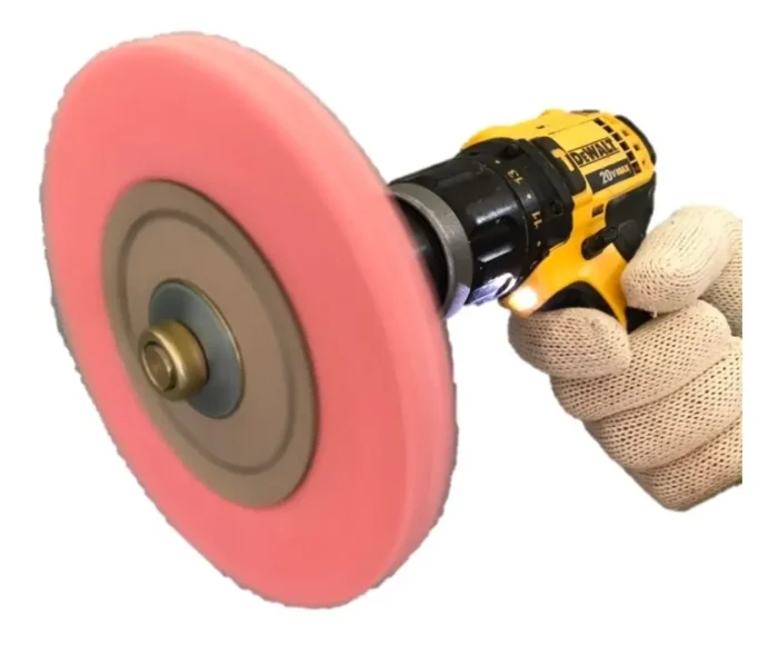 Roda de Algodão Rosa 20cm - Corte Polimento Metais Alumínio Inox Rodas Tanque Automotivo Baú - Imagem 3