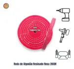 Roda de Algodão Rosa 20cm - Corte Polimento Metais Alumínio Inox Rodas Tanque Automotivo Baú - Imagem 2