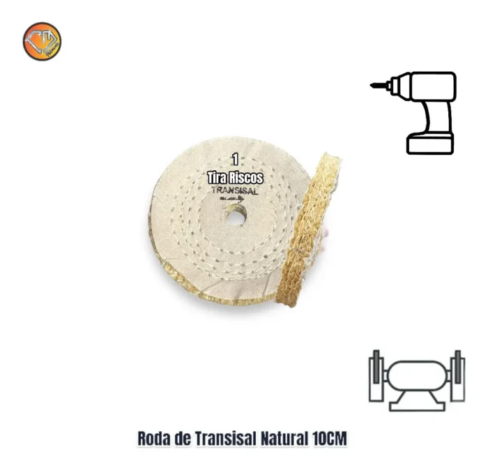 Roda Transisal 10cm - Tirar Riscos Polimento Inox Aluminio Cubas Ferro Faca Tanque Rodas Armas - Imagem 2