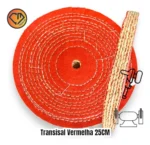 Roda Transisal Vermelho 25cm - Tirar Riscos Corte Inox Aluminio Ferro Metais Tanque Rodas Armas - Imagem 2