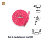 Roda de Algodão Rosa 15cm - Corte Polimento Metais Alumínio Inox Rodas Tanque Automotivo Baú - Imagem 2