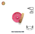 Roda Transisal Rosa 10cm - Tirar Riscos Marcas Corte Inox Aluminio Ferro Metais Tanque Rodas Armas - Imagem 2