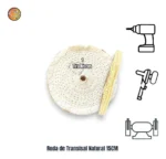 Roda Transisal 15cm - Tirar Riscos Polimento Inox Aluminio Cubas Ferro Faca Tanque Rodas Armas - Imagem 2