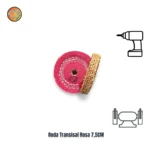 Roda Transisal Rosa 7,5cm - Tirar Riscos Marcas Corte Inox Aluminio Ferro Metais Tanque Rodas Armas - Imagem 2