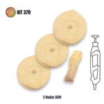 Kit 370 - 3 Peças Micro Retifica Boinas 5cm Polimento Lustro Jóias Latão Alianças Relógios Armas - Imagem 2
