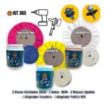 Kit 365 - 11 Peças Discos 20cm e 10cm Massas Liquidas Polimento Brilho Espelhar Tanque Aluminio Inox Metal Sela Arreio - Imagem 2