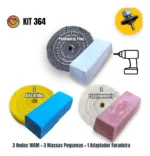 Kit 364 - 7 Peças Boinas 10cm Massa Pequenas Furadeira Polimento Espelhamento Latão Cobre Alumínio Metais Inox Armas - Imagem 2