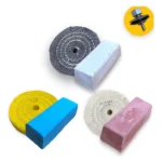 Kit 364 - 7 Peças Boinas 10cm Massa Pequenas Furadeira Polimento Espelhamento Latão Cobre Alumínio Metais Inox Armas
