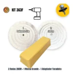 Kit 363 - 4 Peças Boinas 20cm Polimento Lustro Lanterna Cd Dvd Blueray Acrilico Plastico Farol PU - Imagem 2