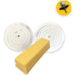 Kit 362 - 4 Peças Boinas 15cm Polimento Lustro Acrilico Plástico Farol Madeira Lanterna PU Fornitura CD DVD Blueray