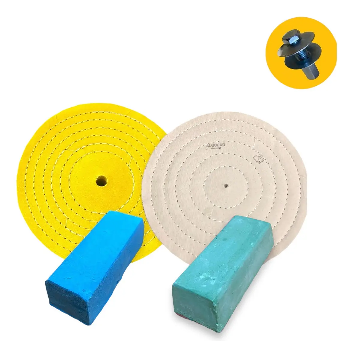 D_NQ_NP_2X_753326-MLB80243714602_112024-F.webp Kit 358 - 5 Peças Boinas 20cm Massas Pequenas Polimento Espelhamento Inox Aluminio Latão Metais Armas Cobre Rodas - Imagem 1